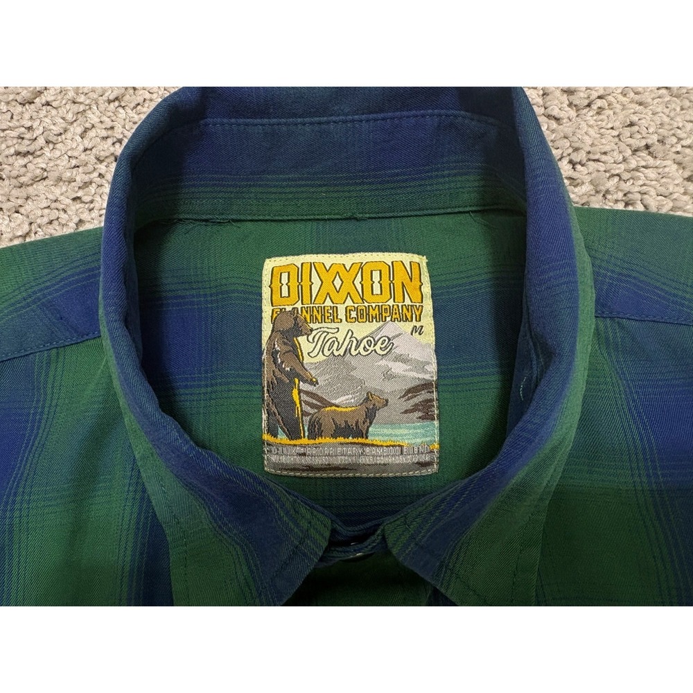 DIXXON Flannel Co. Tahoe Bamboo Blend Short Sleeve Pearl Snap Shirt Green Mens M - Picture 3 of 15
